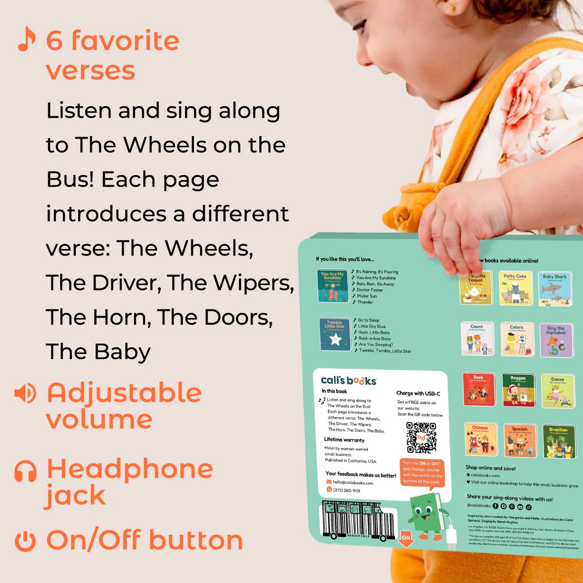 Cali's Books Wheels on the Bus baby page engages little learners during playtime.