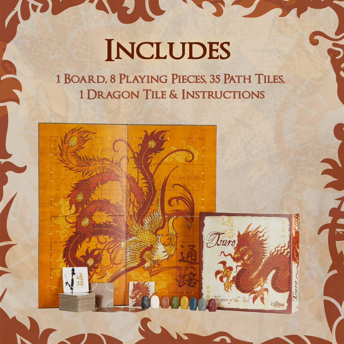 Calliope Tsuro box and components present quick setup and tidy storage.