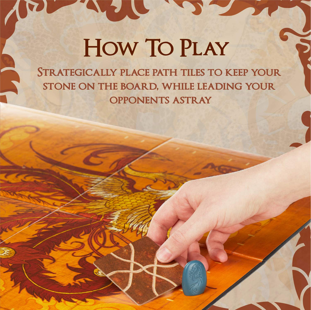 Calliope Tsuro dragon pawns indicate player movement and competition.