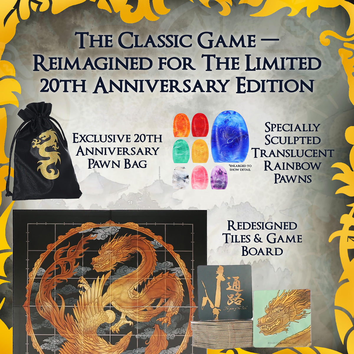 Calliope Tsuro exclusive pawn storage bag helps keep components organized.