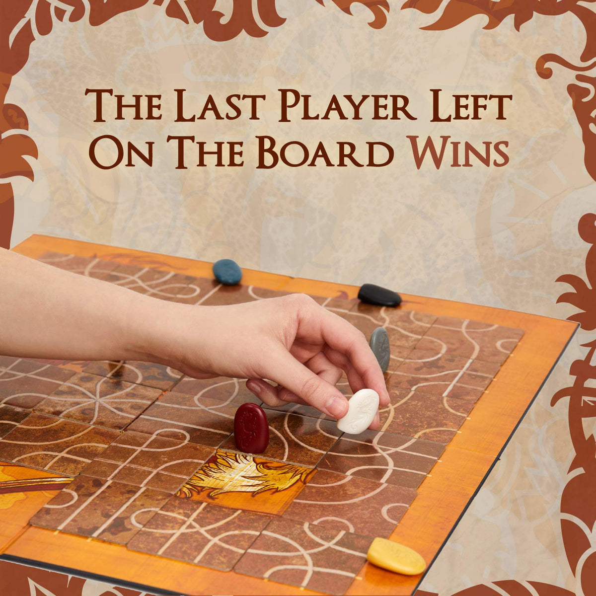 Calliope Tsuro game board features an elegant, Asian-inspired design.