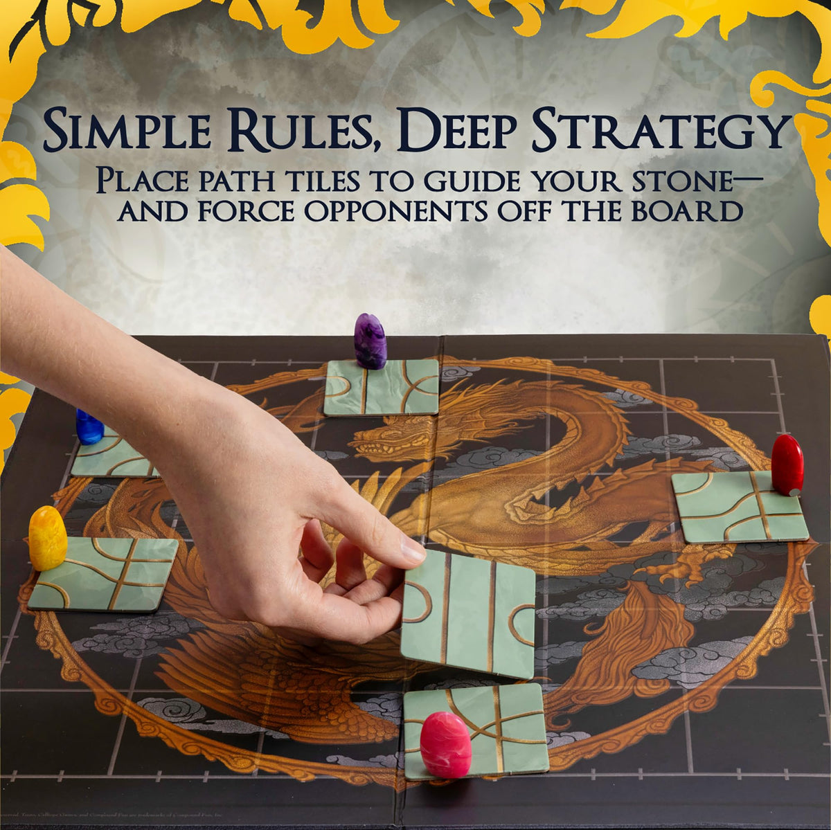Calliope Tsuro special dragon tile as a striking focal point for strategy.