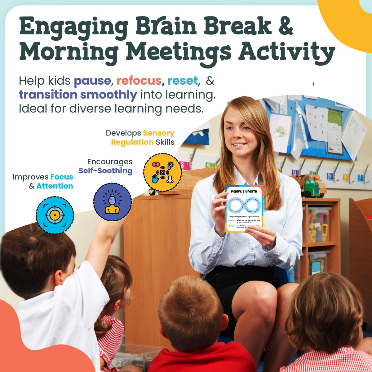 Calm and Joyful Kids speech therapy materials facilitate visual breathing exercises.