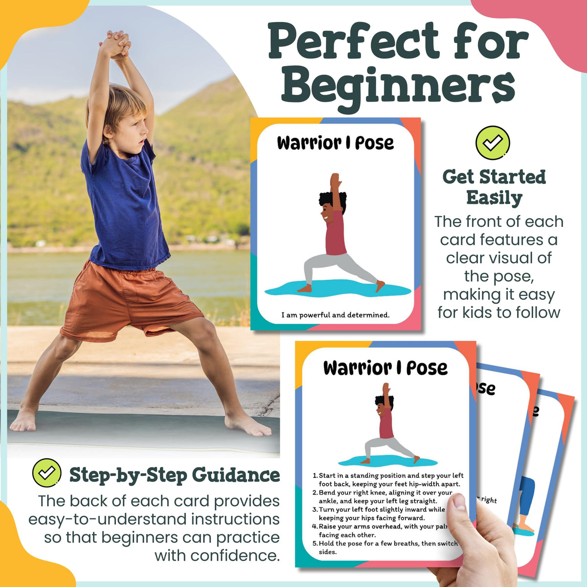 Calm and Joyful Kids yoga cards bedtime routine visuals support gentle wind-downs.