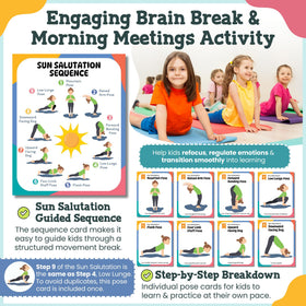 Calm and Joyful Kids yoga cards ring binder enables on the go practice.