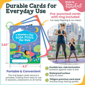 Calm and Joyful Kids yoga cards travel set showcases compact design for learning anywhere.