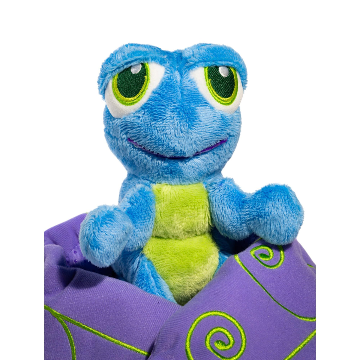 Calm Caterpillar Flutter Dragonfly worn on shoulder for flexible support.