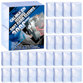 Calmhaven 3000-count soft clear card sleeves value pack protects and organizes cards
