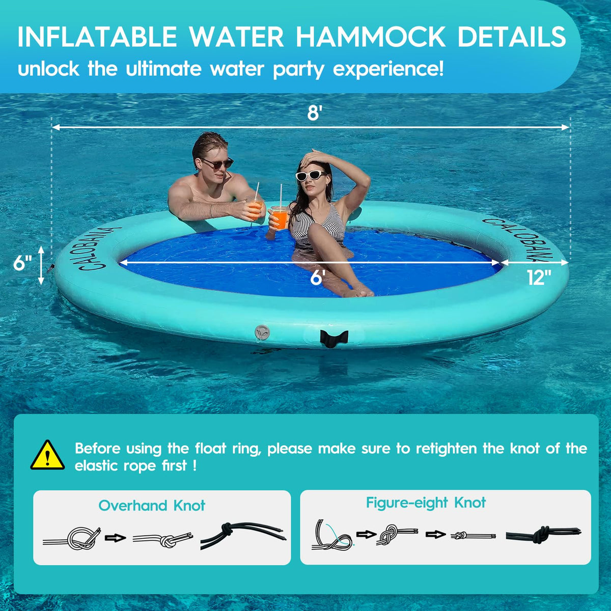 CALOBANA mesh water raft offering breathable support on sunny days.