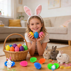CAMIRUS Easter eggs in baskets for festive hunts and cheerful gatherings.