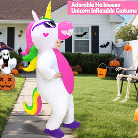 Camlinbo unicorn costume features wrist and ankle elastics for comfortable wear.