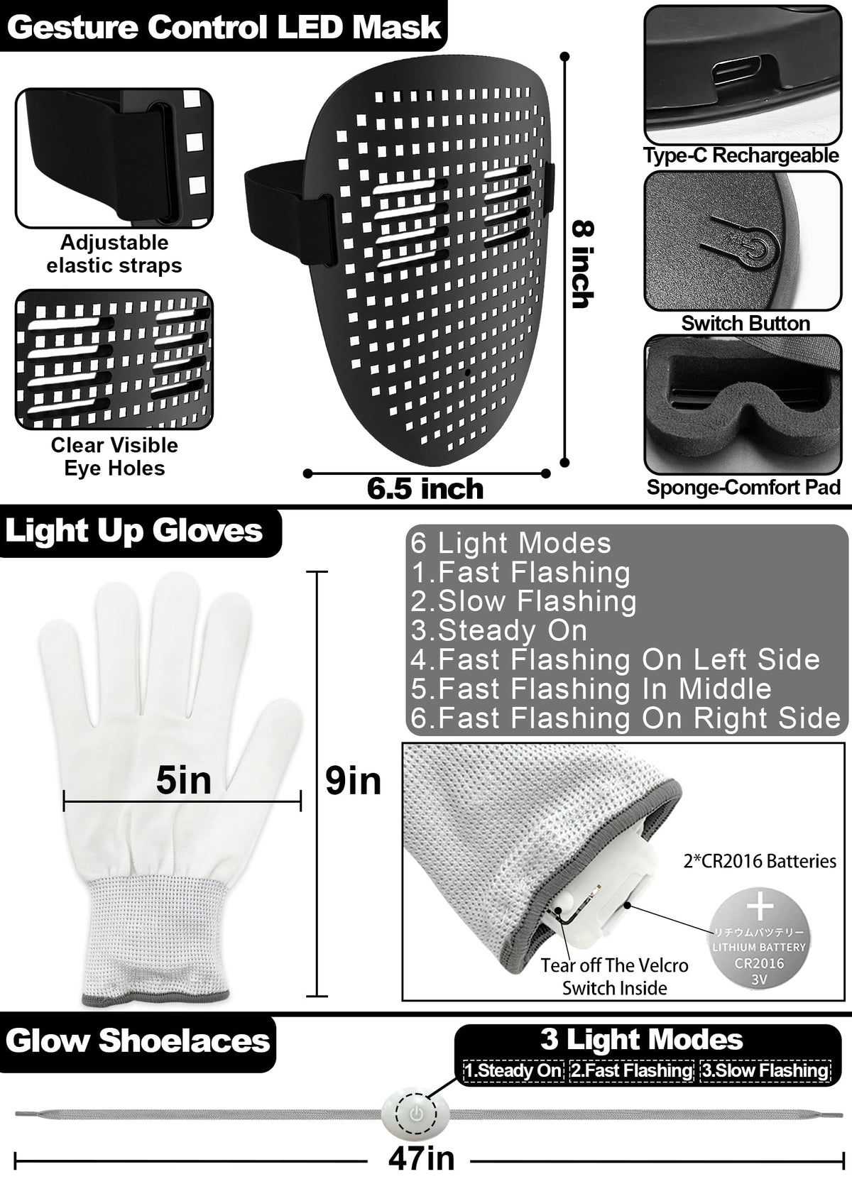 Camlinbo gesture-sensor mask activates effects with a wave