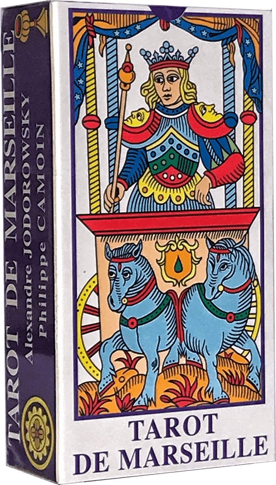 CAMOIN Tarot de Marseille Jodorowsky deck front cover, authentic Marseille aesthetic for collectors.