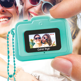 Canal Toys Mini’Cam turquoise packaging box; perfect for gifting and storage.
