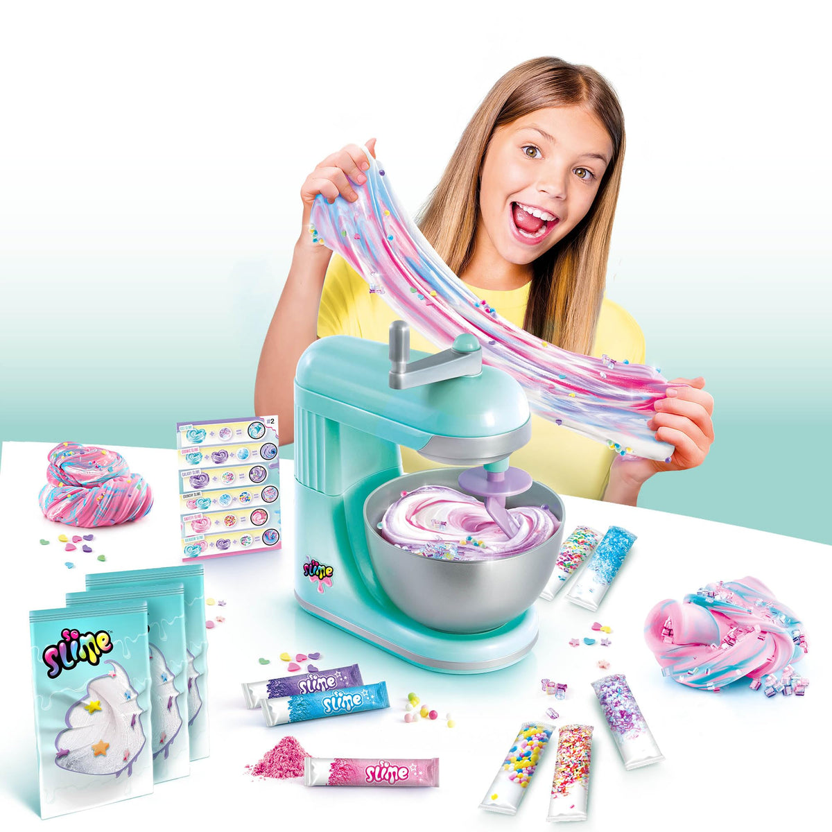 Canal Toys So Slime premade white slime bags enable quick marble experiments.