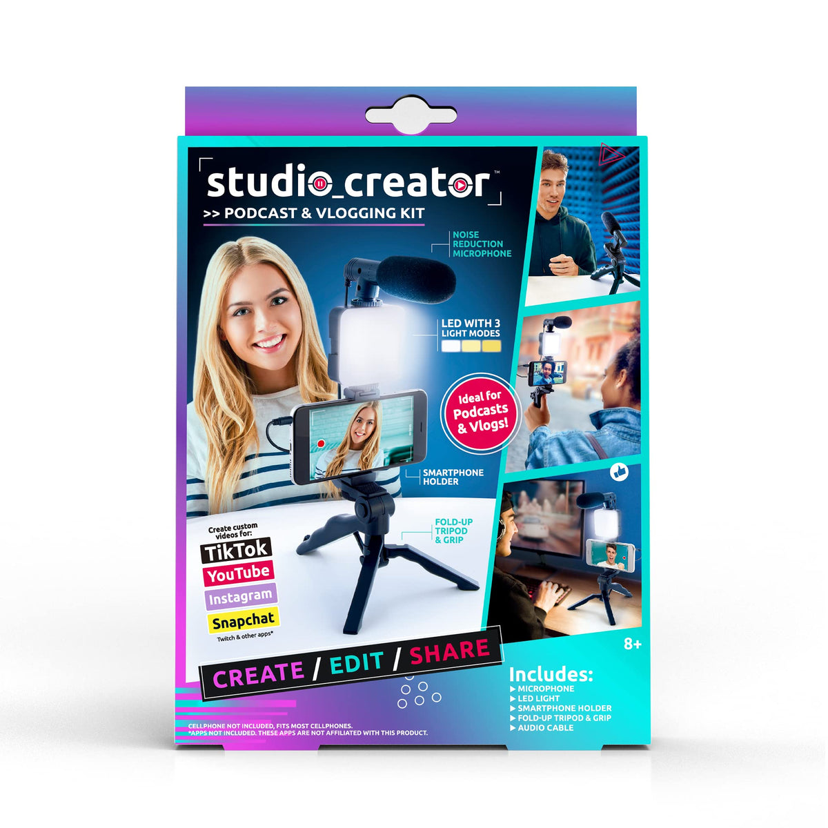 Canal Toys Studio Creator Podcast Kit LED light with three modes helps set mood quickly.