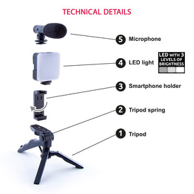Canal Toys Studio Creator Podcast Kit microphone captures clear audio for podcasts and vlogs.