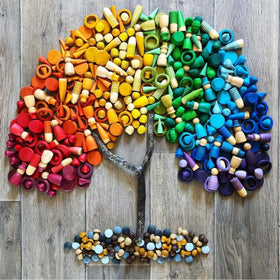 Candywood open play rainbow collection promoting imaginative stacking and construction