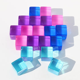 Candywood Rainbow Acrylic Gem Cubes kids stacking towers and exploring balance.