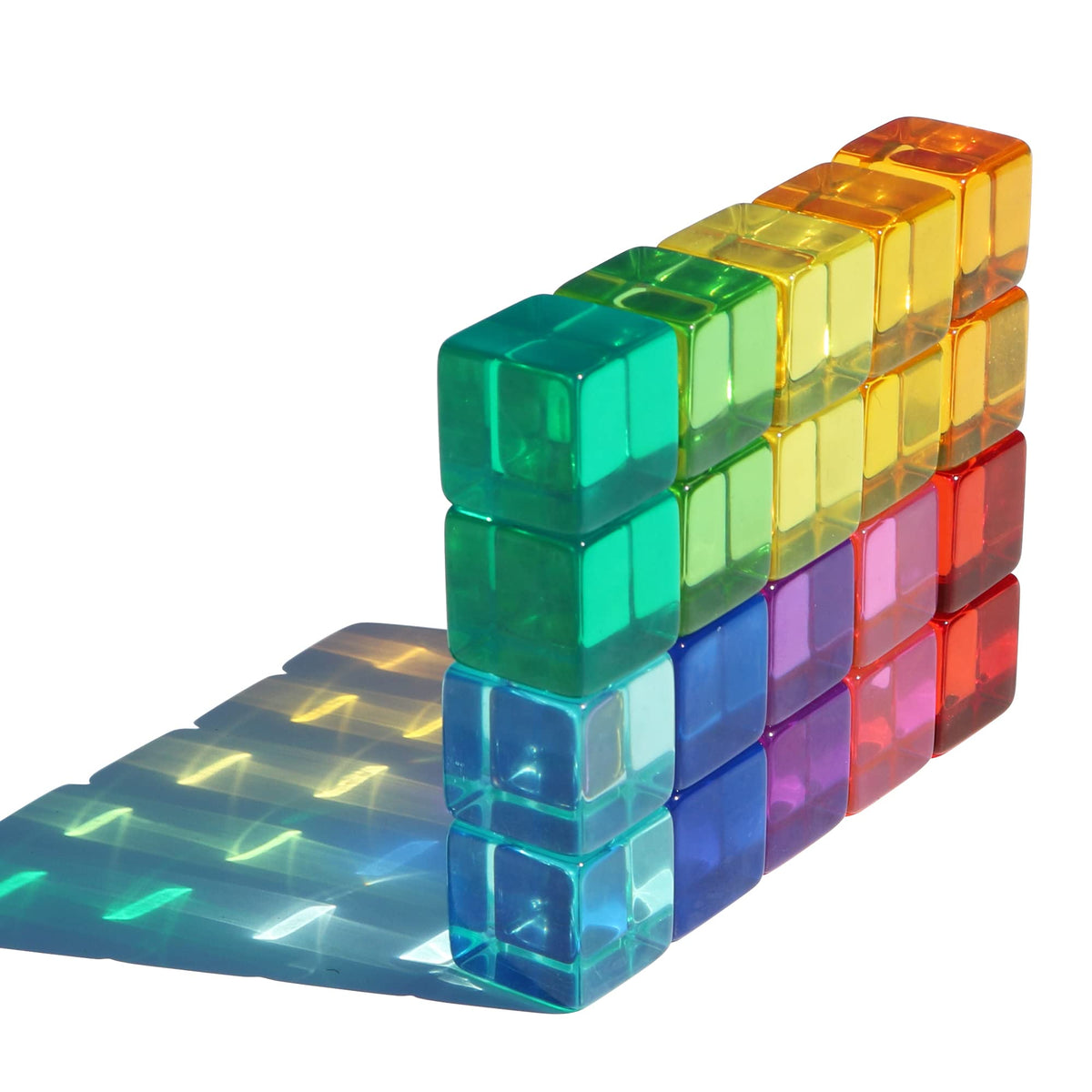 Candywood Rainbow Acrylic Gem Cubes overview for play and learning.