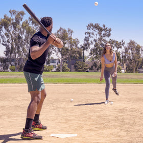 Backyard Cannon Sports set stored in a compact, organized way