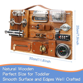 Canuan Busy Board belt and buckle section builds hand-eye coordination.