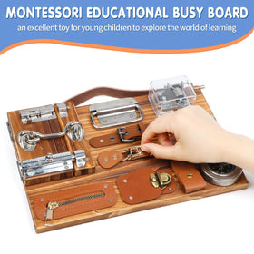 Canuan Busy Board combination lock challenges cognitive skills and patience.