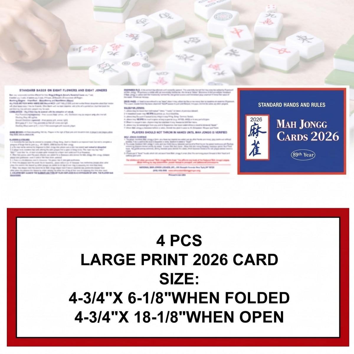 CANVUNTHY 4-pack mahjong cards ideal for lively game nights with friends