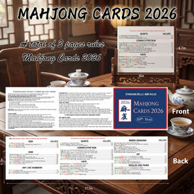 CANVUNTHY mahjong cards 6-1/8 by 4-3/4 size for easy handling