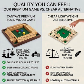 CANYAVE Shut The Box on a table ready for family game night