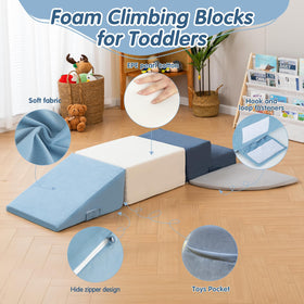 CAPAKIDS foam climbing blocks with soft fabric cover for gentle toddler fun.