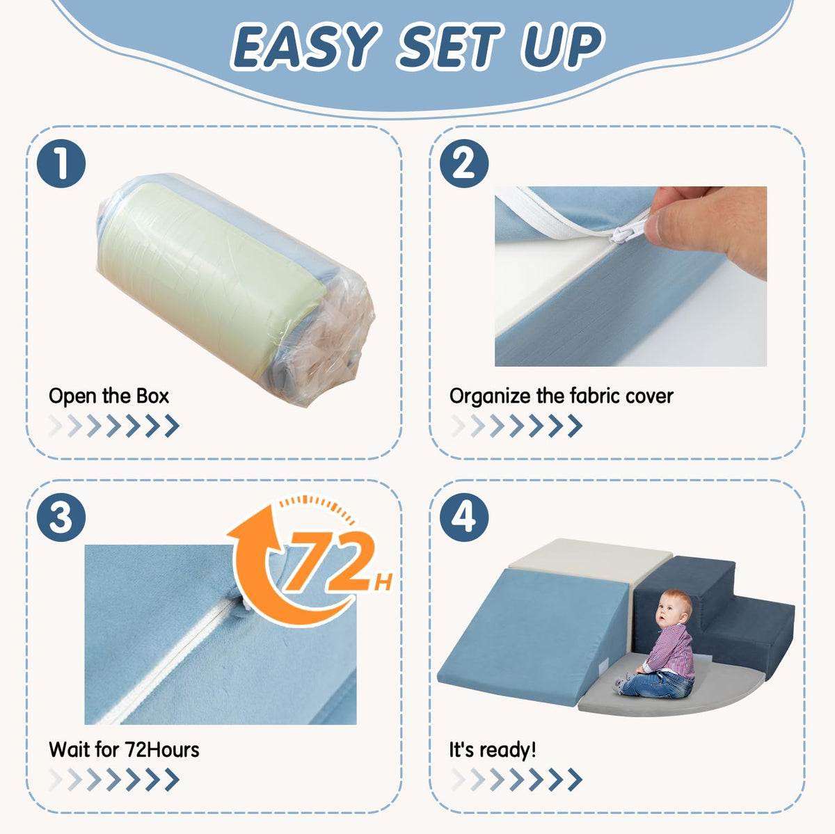 CAPAKIDS blocks with removable cover are easy to clean and maintain.