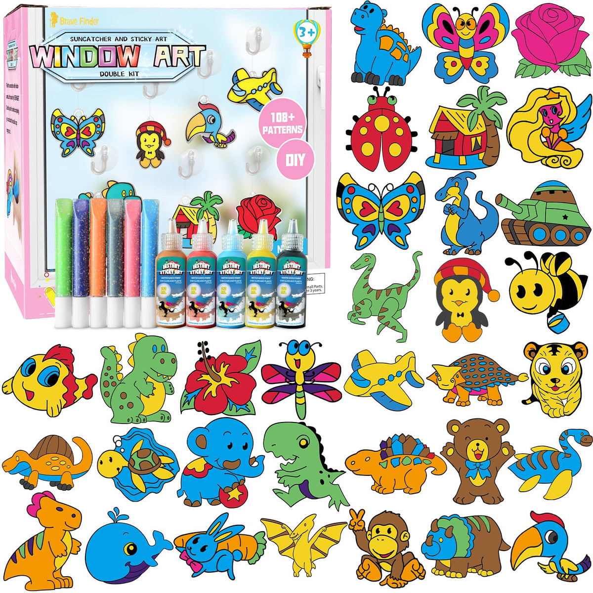 CAPKIT Window Paint Art Suncatchers ready for decorating windows with vibrant color clarity