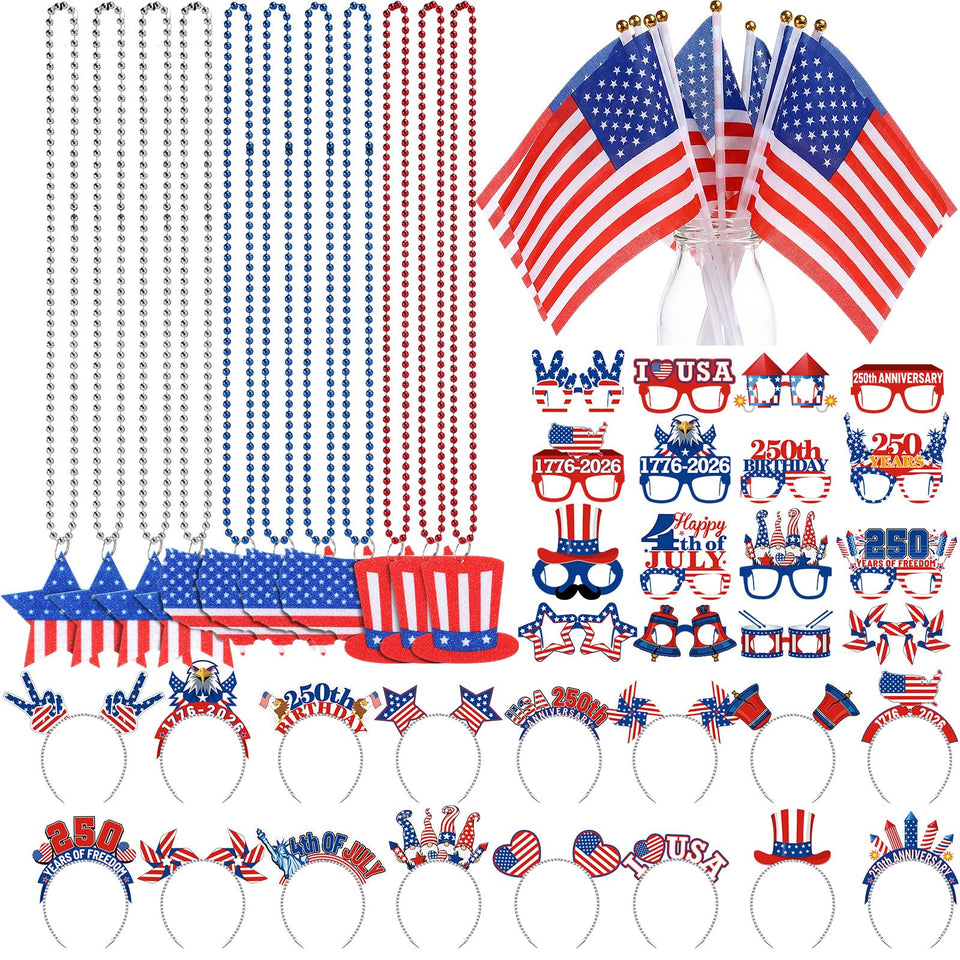 Capoda 64pcs headbands add vibrant patriotic flair for classrooms and parades