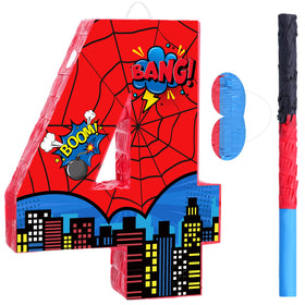 Capoda Number 4 Spider Piñata package with accessories for party fun