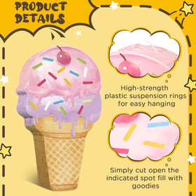 Capoda ice cream pinata stick pink and sturdy for easy party use