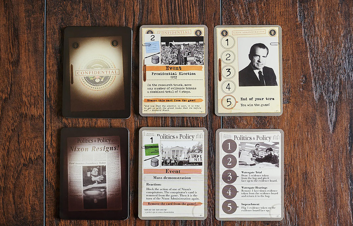 Capstone Games Watergate box art and components display premium production.