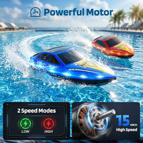 CAPTAER RC boat lasts up to 60 minutes on a full charge.