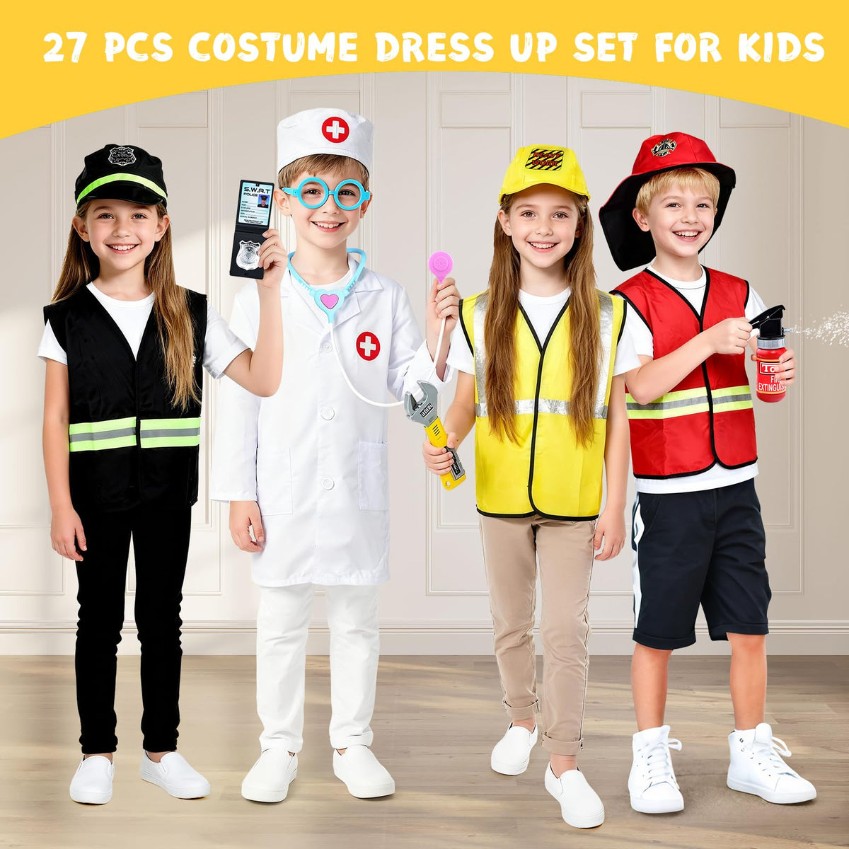 Captain Chaowing police costume with badge for role-play and storytelling