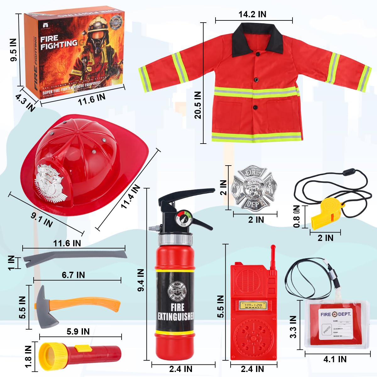 Captain Chaowing fire-axe toy provides safe, exciting props for imaginative rescues.