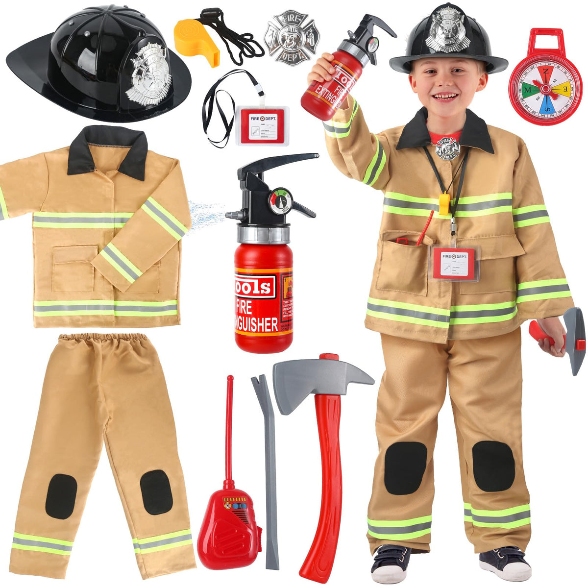 Captain Chaowing firefighter jacket for kids with a realistic look and durable fabric