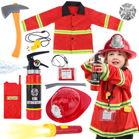 Captain Chaowing fireman costume set with realistic details for immersive pretend play.