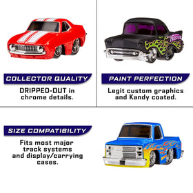 MGA CarTuned Series 1 Nomad lowrider black with glossy paint for display.