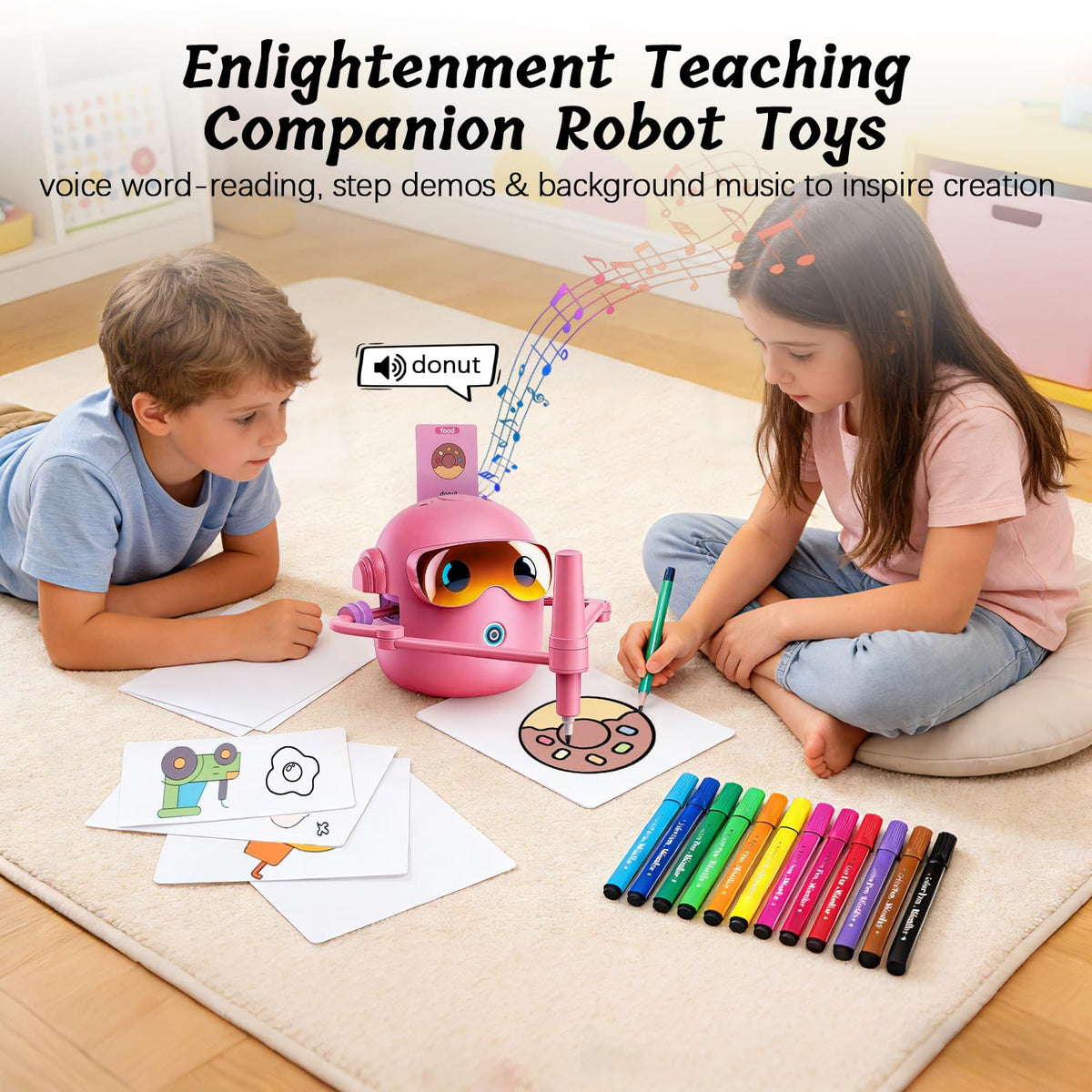 CaraSuL drawing robot comes with paintbrushes for textured painting