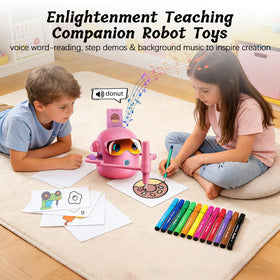 CaraSuL drawing robot comes with paintbrushes for textured painting