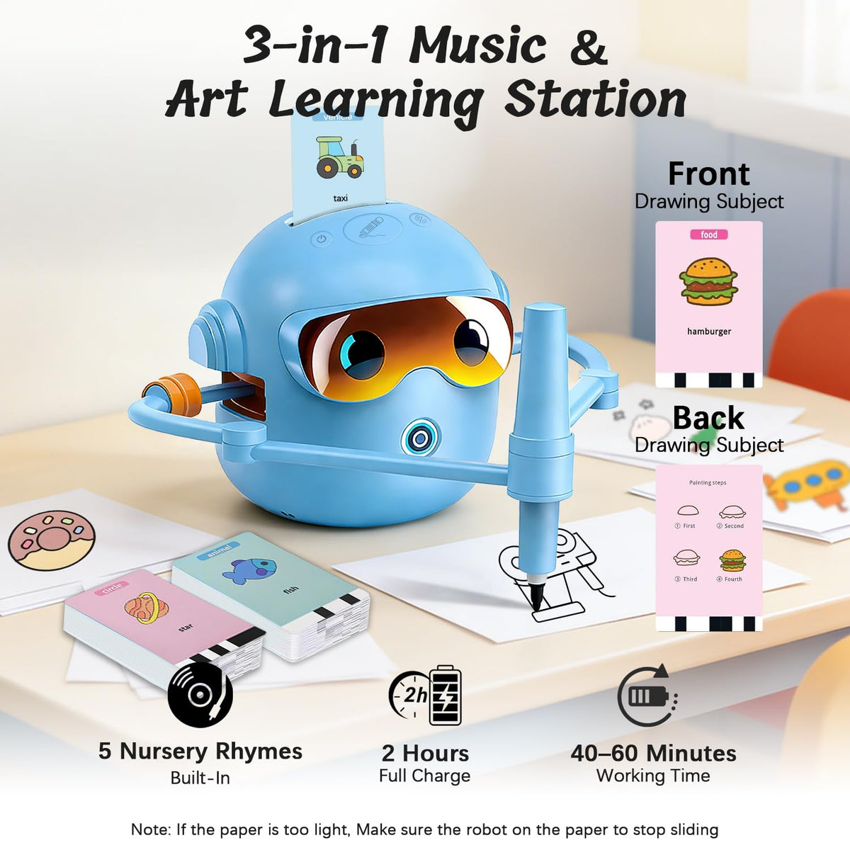 CaraSuL robot voice read guides kids through art steps