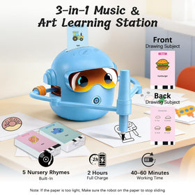 CaraSuL robot voice read guides kids through art steps