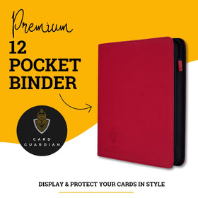Card Guardian 12-pocket red binder back cover reinforced for durability