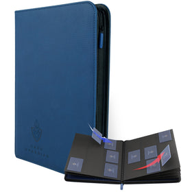 Card Guardian 9-pocket blue binder front cover secures your card collection