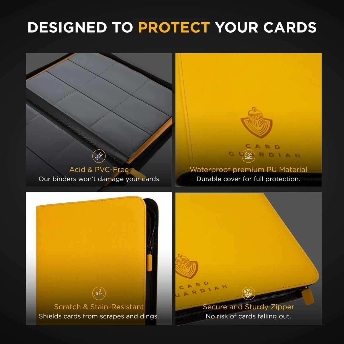 Card Guardian 9-pocket pages layout organizes cards neatly with visible side-loading pockets.